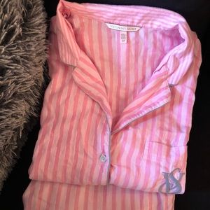 Classic VS Shimmer Striped Flannel Long PJ Set